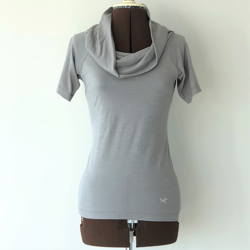 Arc'teryx Grey Top with Cowl Neck and Lumbar Pocket